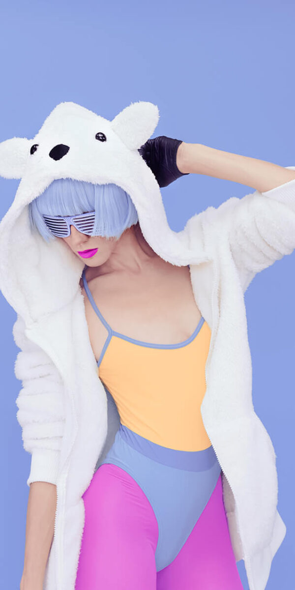 crazy-girl-in-hoodie-teddy-bear-on-a-blue-backgrou-2024-09-17-07-59-20-utc