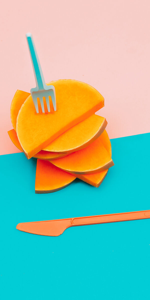 Pieces of Raw Pumpkin Vegan Minimal art
