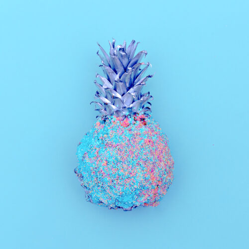 Pineapple in sequins. Minimal art